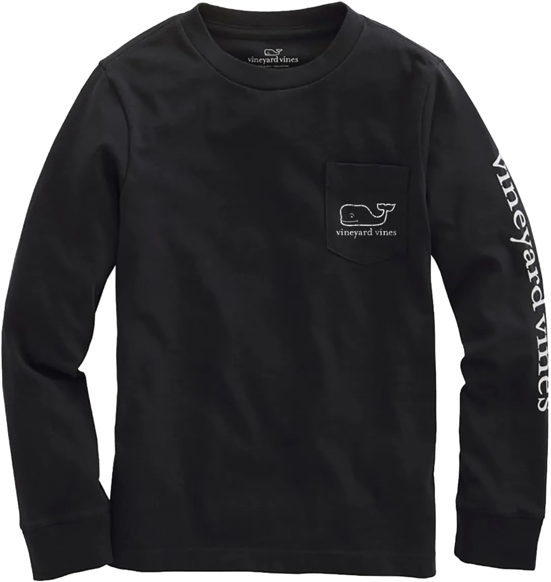 vineyard vines Boys Long-Sleeve Vintage Whale Pocket Tee
