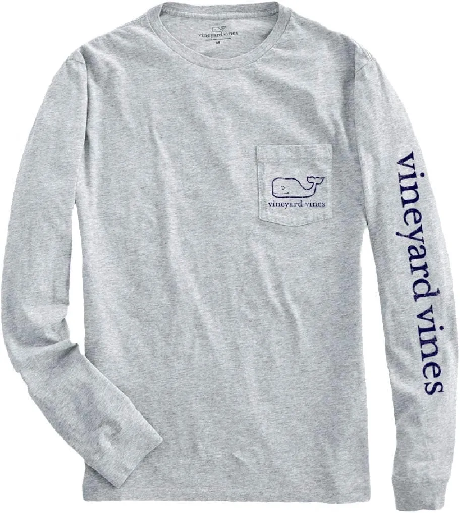 vineyard vines Boys Long-Sleeve Vintage Whale Pocket Tee