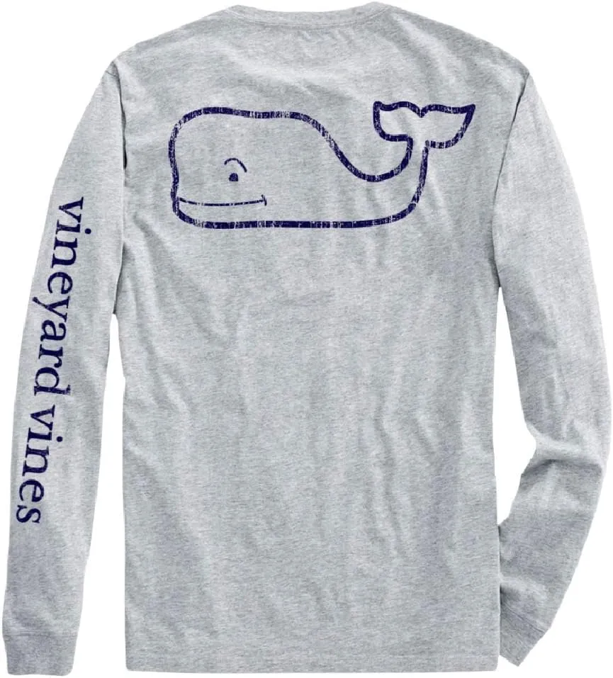 vineyard vines Boys Long-Sleeve Vintage Whale Pocket Tee