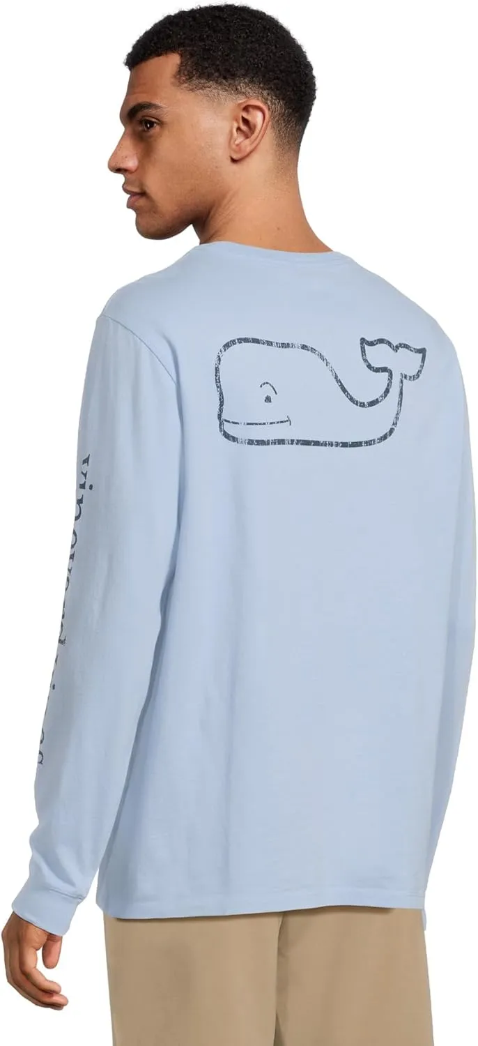 vineyard vines Men's Long Sleeve Vintage Whale Pocket T-Shirt