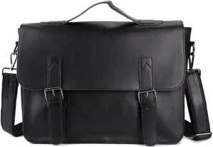 Vintage Briefcase Men Handbag Shoulder Leather Casual Brown Business Crossbody Laptop Office Bag