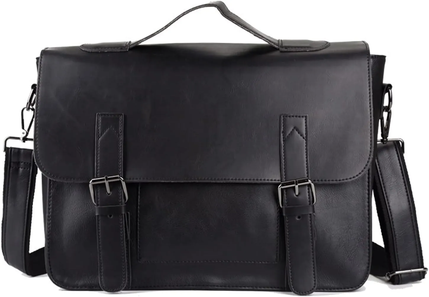 Vintage Briefcase Men Handbag Shoulder Leather Casual Brown Business Crossbody Laptop Office Bag