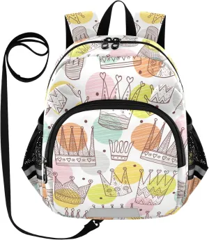Vintage Crown Seamless Little Kid Toddler Backpack Baby Boys Girls Kindergarten Pre School Bags Cute Cartoon Backpacks for children