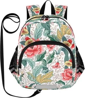 Vintage Flowers Red Little Kid Toddler Backpack Baby Boys Girls Kindergarten Pre School Bags Cute Cartoon Backpacks for children