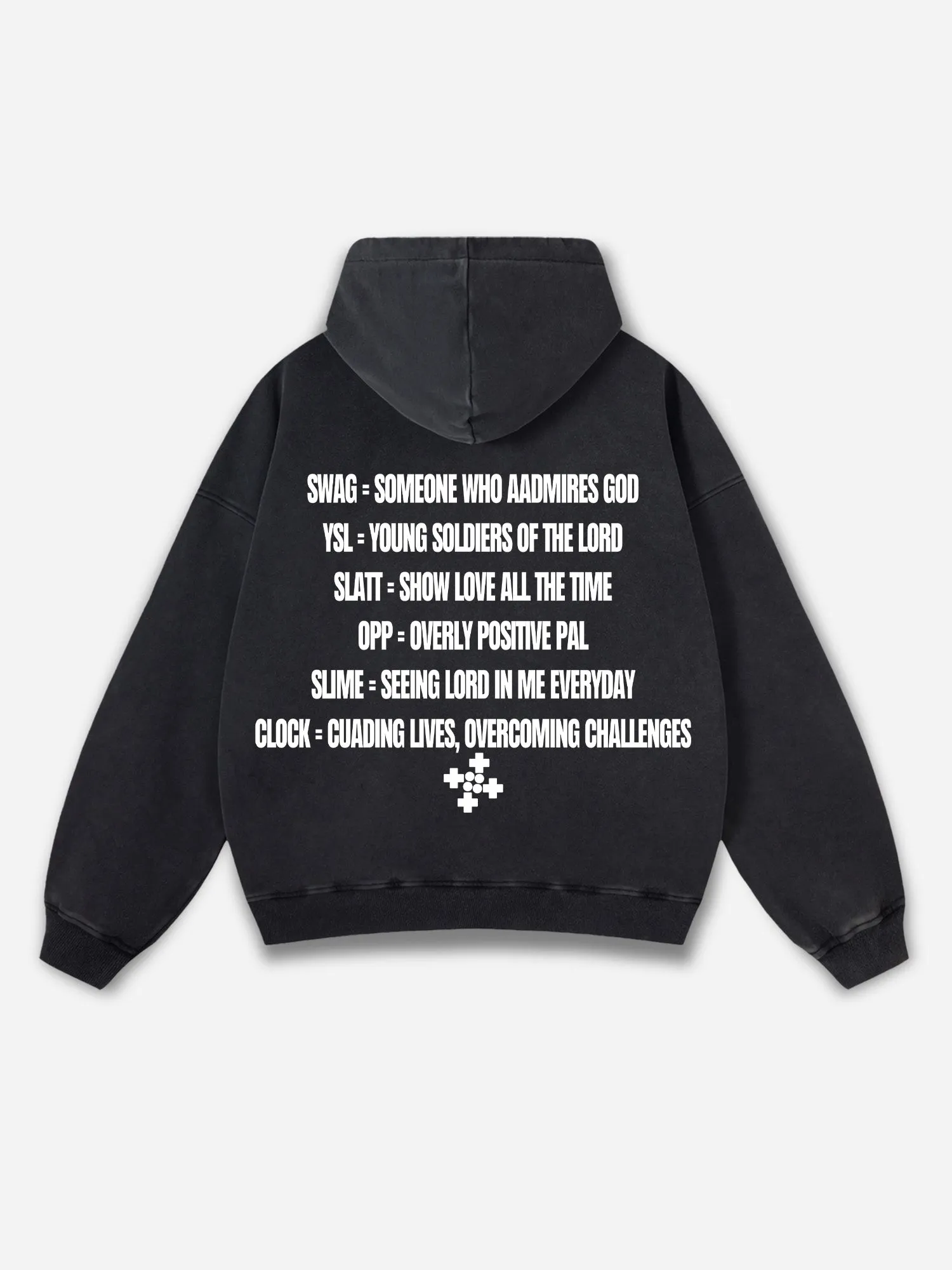 Vintage God Heals Graphic Acid Washed Oversized Hoodie