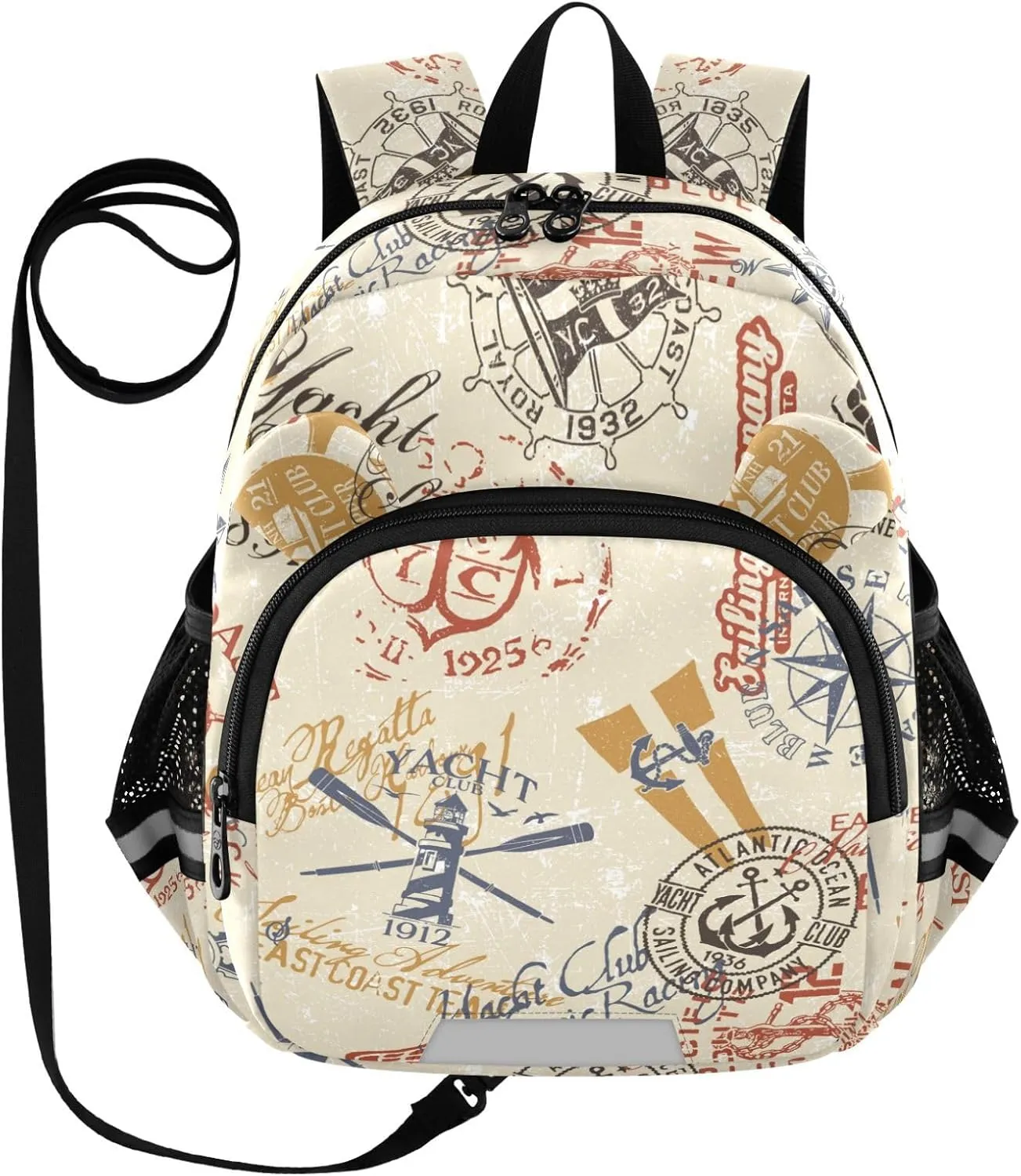 Vintage Nautical Brown Little Kid Toddler Backpack Baby Boys Girls Kindergarten Pre School Bags Cute Cartoon Backpacks for children
