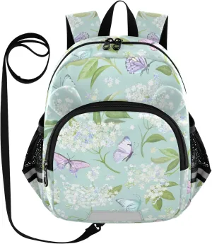 Watercolor White Elderberry Floral Little Kid Toddler Backpack Baby Boys Girls Kindergarten Pre School Bags Cute Cartoon Backpacks for children