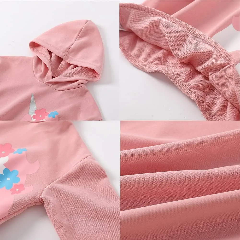WELAKEN Girls Animal Print Hoodie Sweatshirts Kids Toddler Long Sleeve Pullover Tops with Pocket