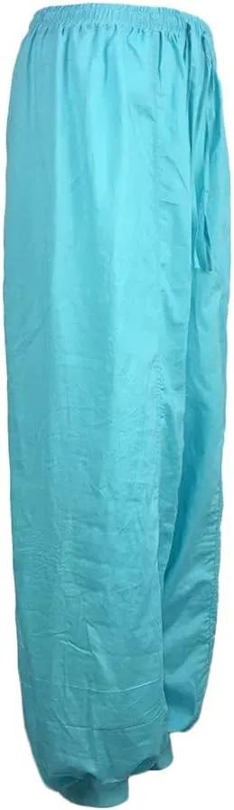 White Linen Pants Women| Wide Leg Dressy Baggy Beach Harem Pants with Pockets Solid Yoga Palazzo Pants for Women