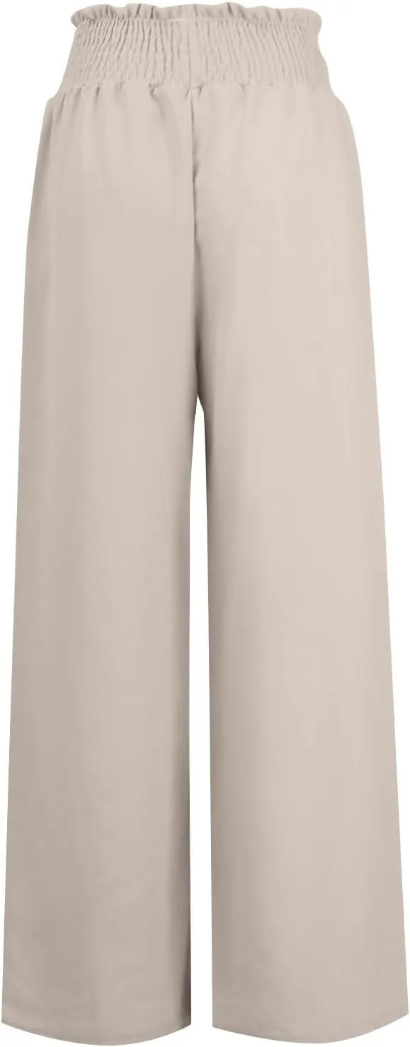 Wide Leg Pants for Women Winter Trending Sports Slacks with Pockets Solid Color Flare Leggings