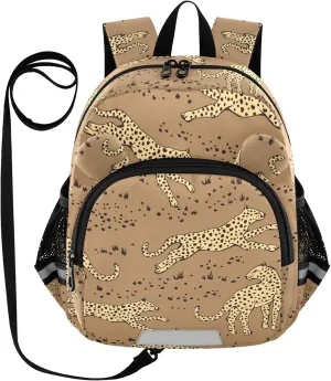 Wild Leopards Brown Little Kid Toddler Backpack Baby Boys Girls Kindergarten Pre School Bags Cute Cartoon Backpacks for children