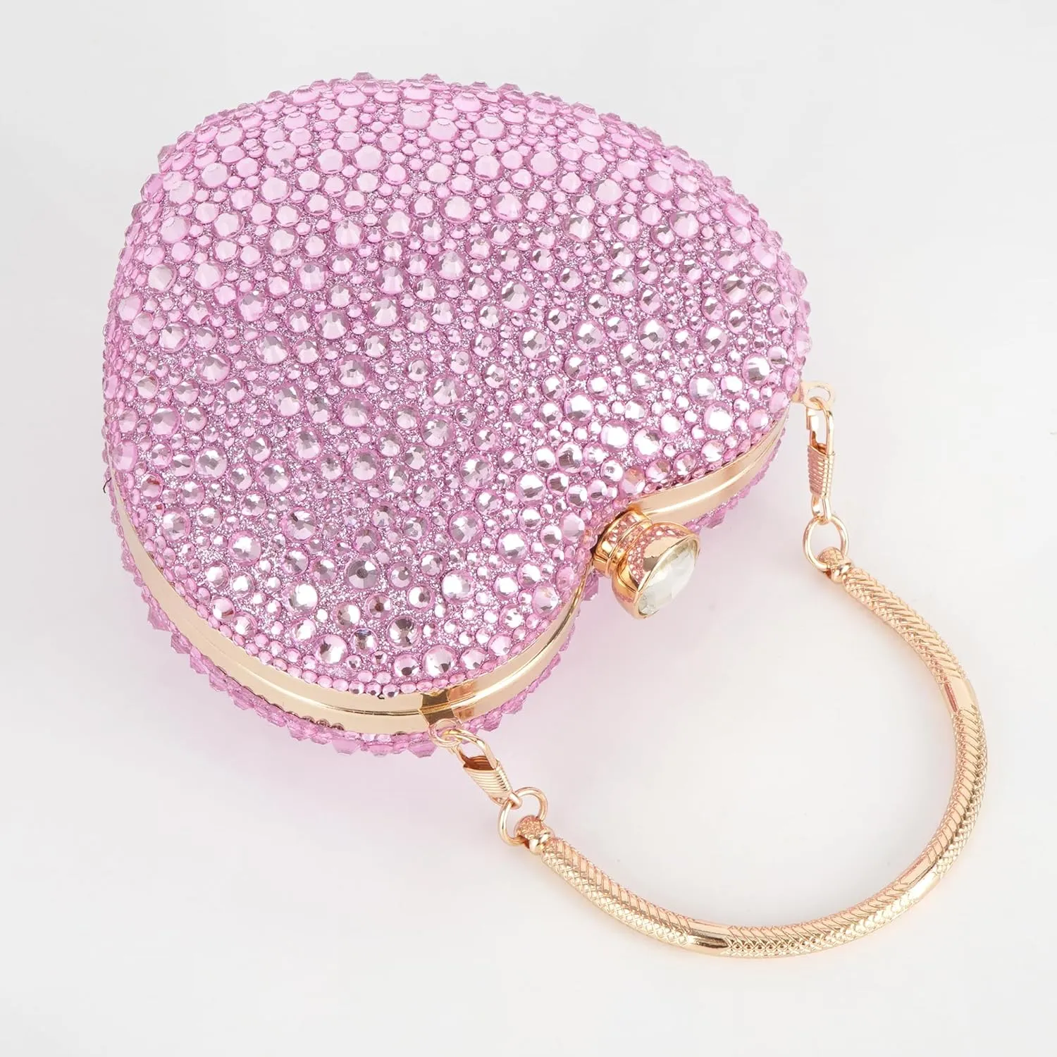 Women Heart Shaped Clutch Handbag Wedding Party Evening Bag Mini Chain Purse Cocktail Prom Tote Shoulder Bag