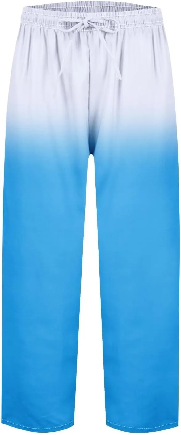 Women Linen Pants Loose Pocket Casual Cotton and Linen Pants Flowy Wide Leg Beach Trousers with Pockets Linen Capris