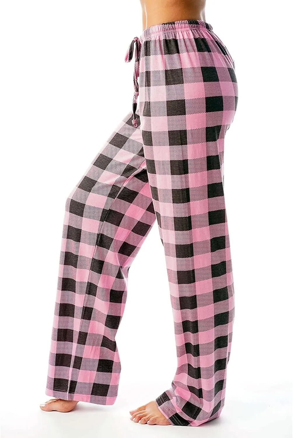 Women Plaid Printed Pants Full Length Long Trousers Sports Pants Business Casual Trousers