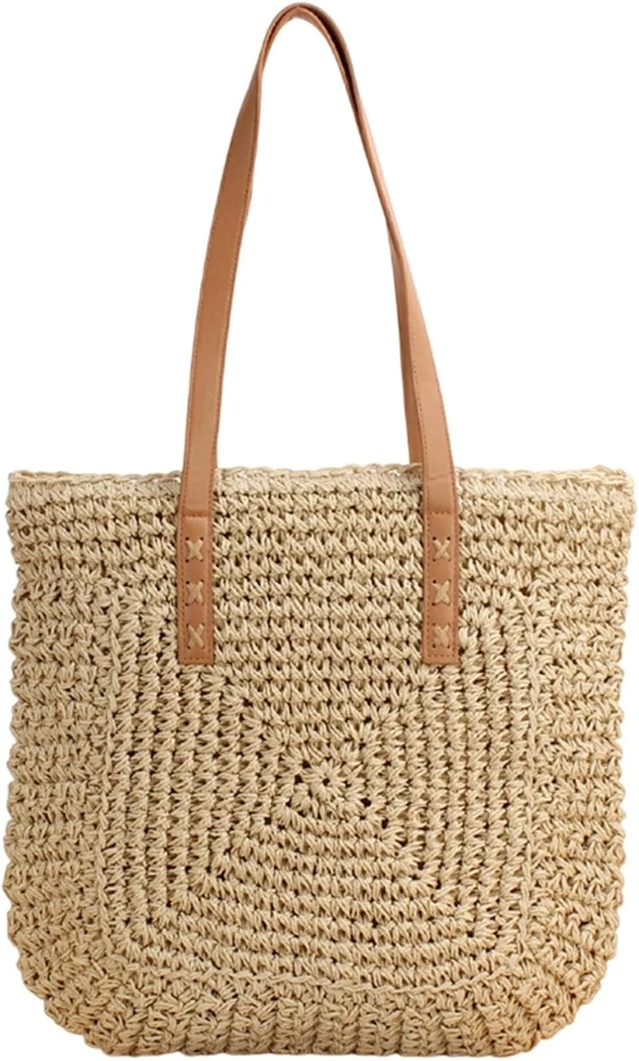 Women Shoulder Bag Shopping Bag Lady Boho Woven Handbag for Work Vacation Spring