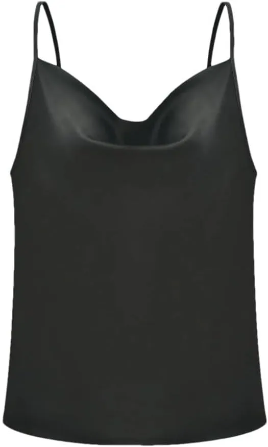 Women Silk Satin Vest Summer Casual Spaghetti Camisole Sleeveless Going Out Beach Basic Tops
