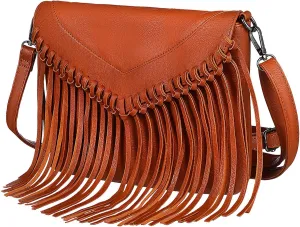 Women Tassel Purse Tassel Shoulder Bag Leather Western Fringe Messenger Bag Small Shoulder Bag Vintage Fringe Crossbody Purse for Girls Women