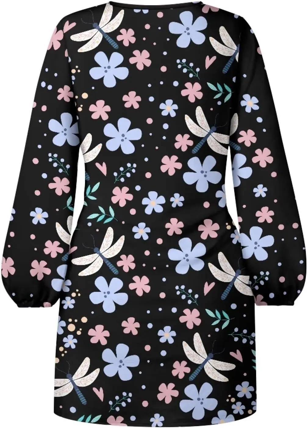 Womens Elegant Long Sleeve Dress Crewneck Tie Waist Ruched Mini Dresses Spring Summer A Line Outfits Casual Shirts