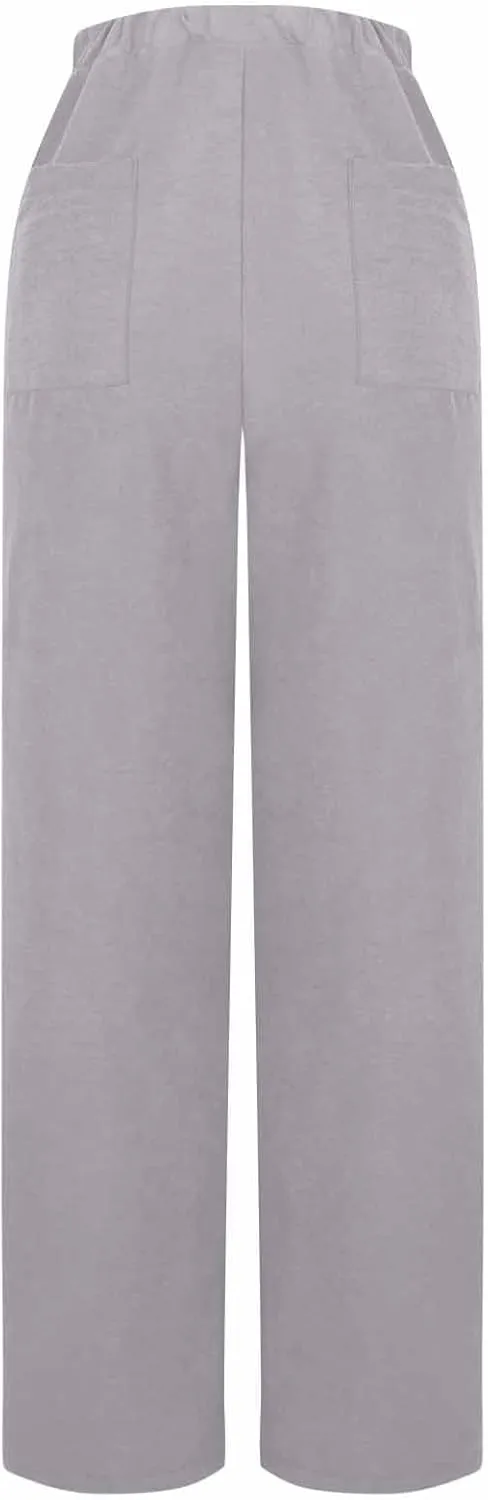 Womens Fashion Linen Pants 2025 Casual Lounge Pant Straight Leg Drawstring Loose Lightweight Trousers with Pockets