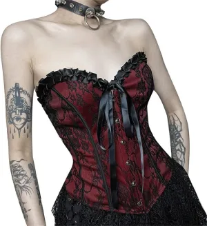 Womens Gothic Crop Top Goth Grunge Lace Tank Tops Punk Y2k Cami Alt Shirts Streetwear Casual Camisole
