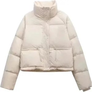 Women's Jacket in Cotton-padded Clothes Short Stand Collar Thicken Bread Jacket Coat Tops