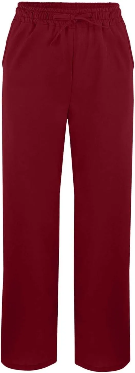 Women's Linen Pants 2025 Summer Elastic High Waist Split Hem Work Pants Casual Loose Lightweight Beach Trousers with Pockets