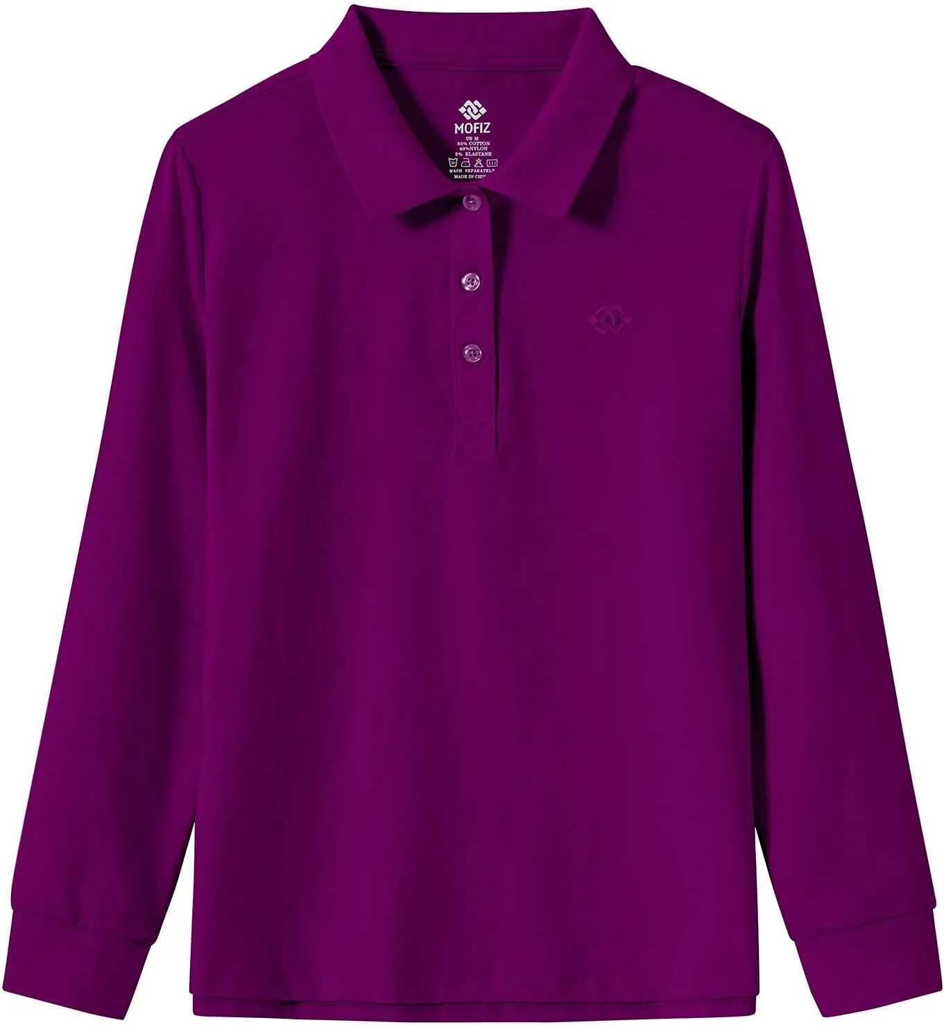 Women's Long Sleeve Golf Polo Shirts Lightweight Quick Dry Moisture Wicking Athletic Tennis Sports Tops 3-Button