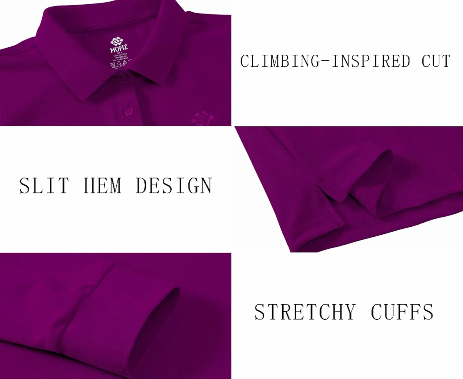 Women's Long Sleeve Golf Polo Shirts Lightweight Quick Dry Moisture Wicking Athletic Tennis Sports Tops 3-Button