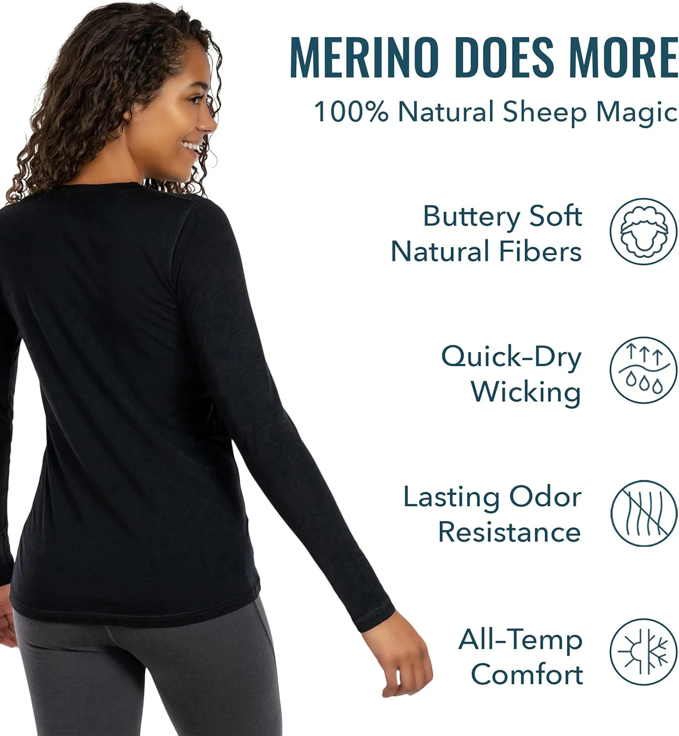 Women's Merino Long Sleeve Shirt by Woolly | RWS Certified | Soft, Stink Free, Seattle Designed