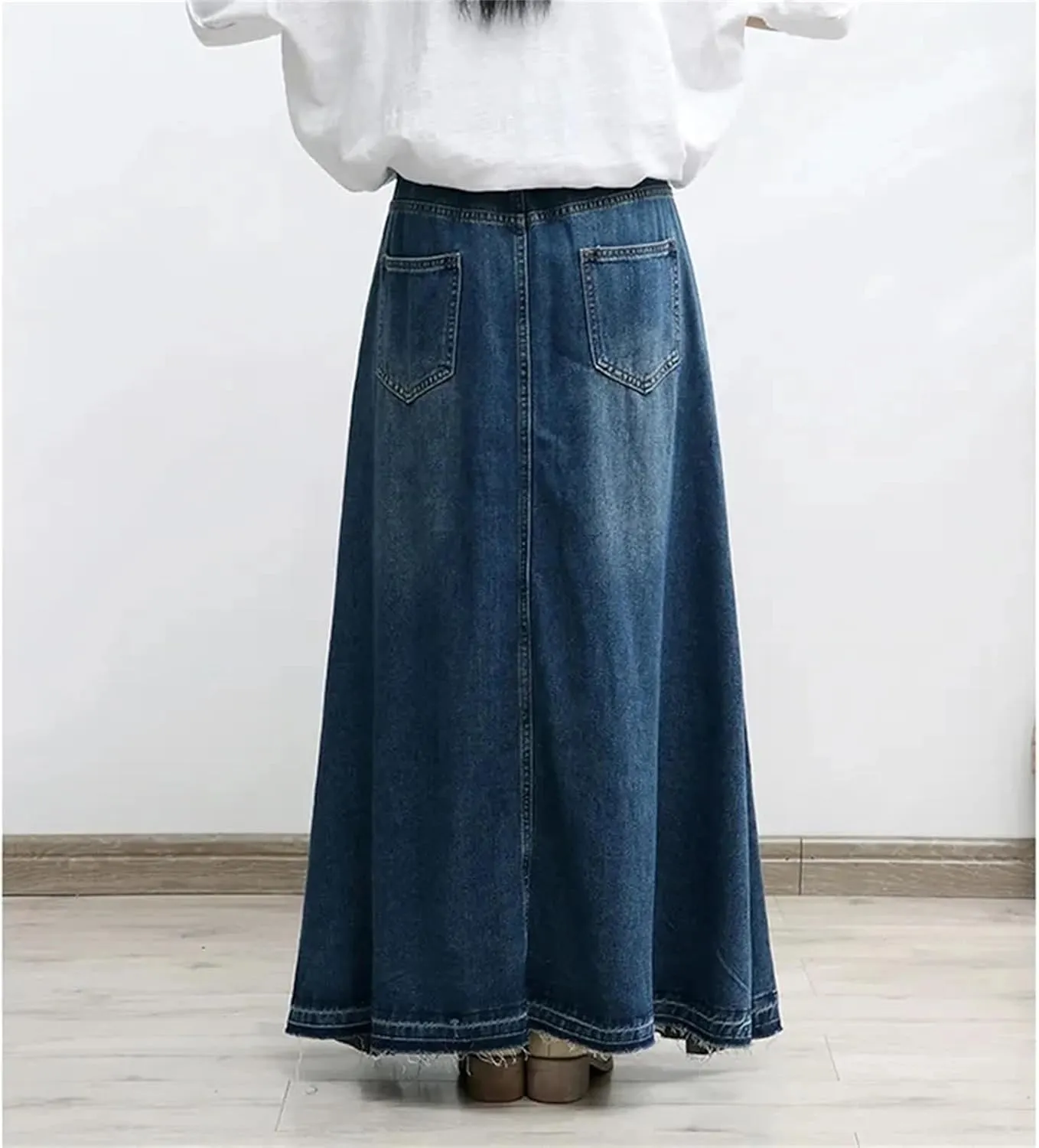 Women's Oversized High Waisted Denim Long Swing Skirts Summer Slim A-Line Jeans Umbrella Skirts