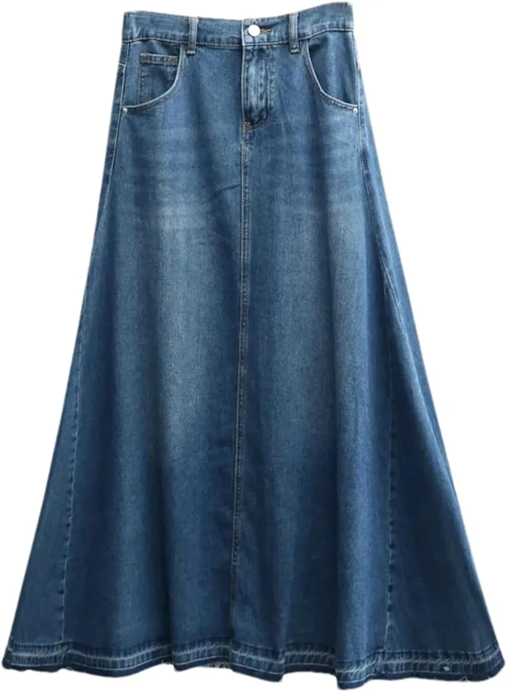 Women's Oversized High Waisted Denim Long Swing Skirts Summer Slim A-Line Jeans Umbrella Skirts