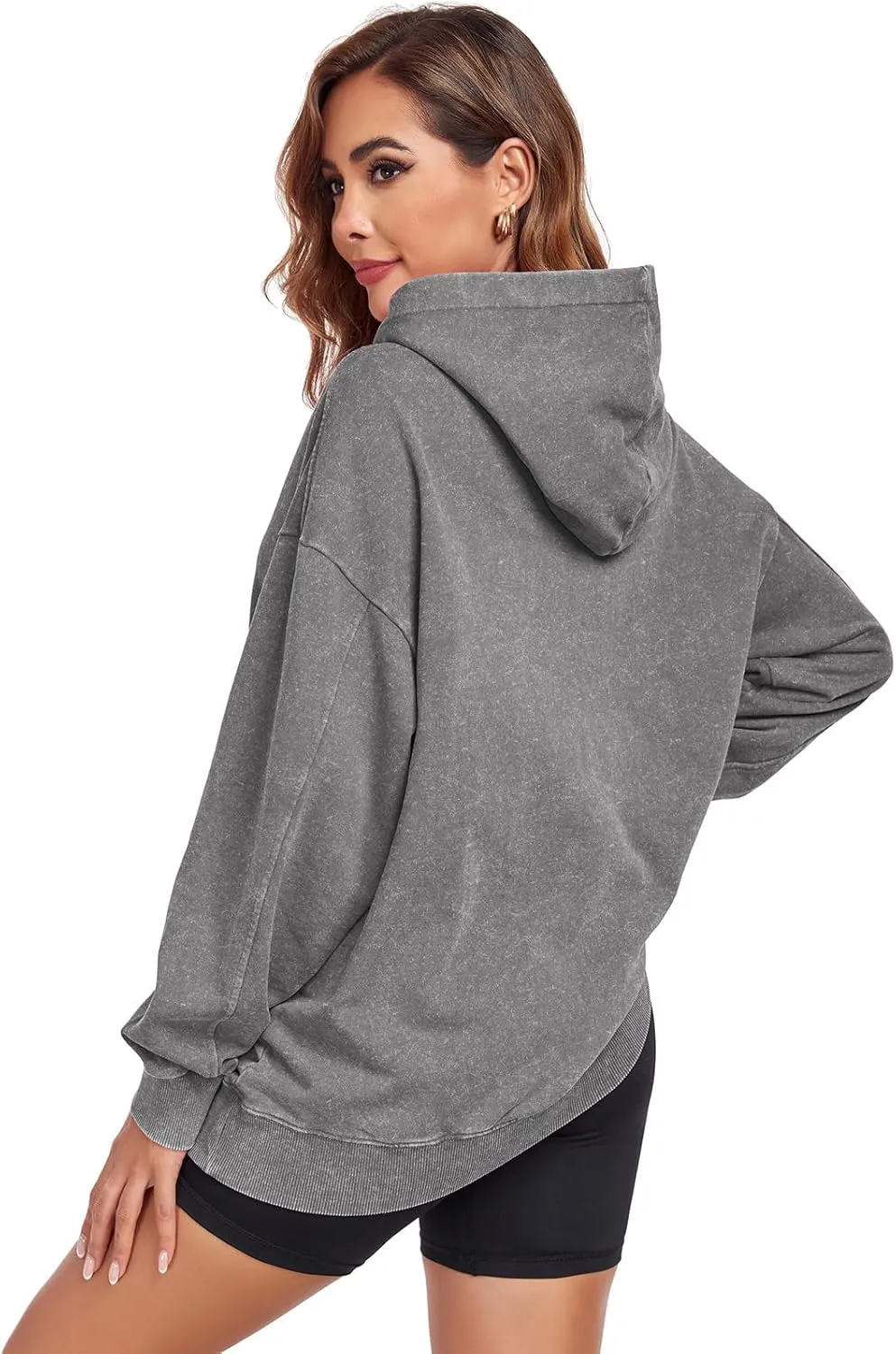Women's Oversized Hoodies Sweatshirts Vintage Acid Wash Cotton Baggy Spring Fall Outfits Pullover Tops