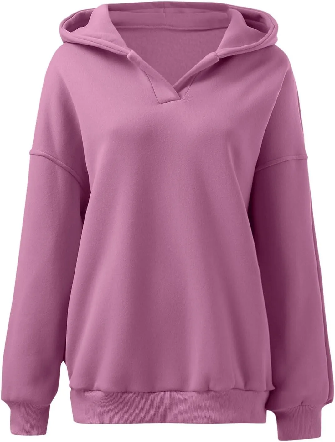 Womens Oversized Hoodies V Neck Sweatshirts Long Sleeve Pullover Casual Fall Teen Girls Preppy Clothes 2024 Trendy