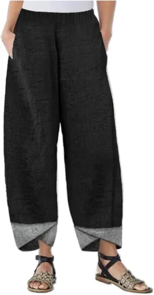 Womens Palazzo Pants 2024 Summer Elastic High Waist Pants Casual Loose Fit Breathable Wide Leg Capris Women Pants