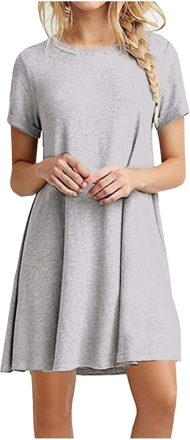 Women's Summer Sleeveless Midi Sundress Swing Casual Flowy Tiered Shirts Dress Beach Travel Vacation Outfits with Pockets