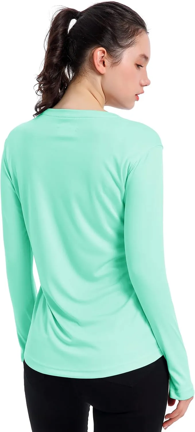 Women's UPF 50  UV Sun Protection Shirt Outdoor Performance Long Sleeve Rash Guard Shirts for Hiking,Swim,Fishing