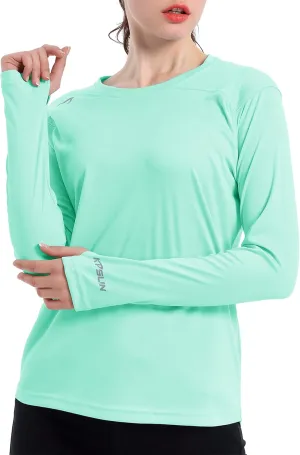 Women's UPF 50  UV Sun Protection Shirt Outdoor Performance Long Sleeve Rash Guard Shirts for Hiking,Swim,Fishing