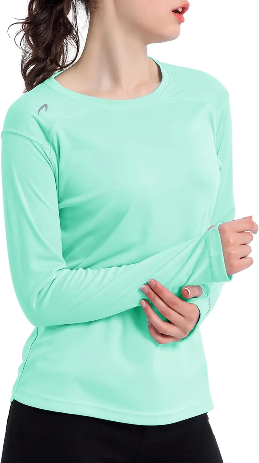 Women's UPF 50  UV Sun Protection Shirt Outdoor Performance Long Sleeve Rash Guard Shirts for Hiking,Swim,Fishing