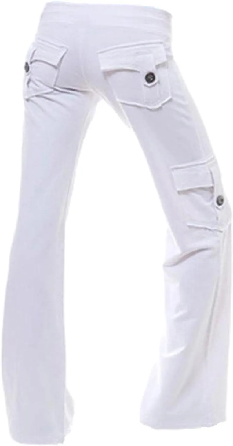 Womens Wide Leg Yoga Pants cargo wide leg pants Plus Size Flare Leggings Baggy Pants Flare Yoga Pants with Pockets