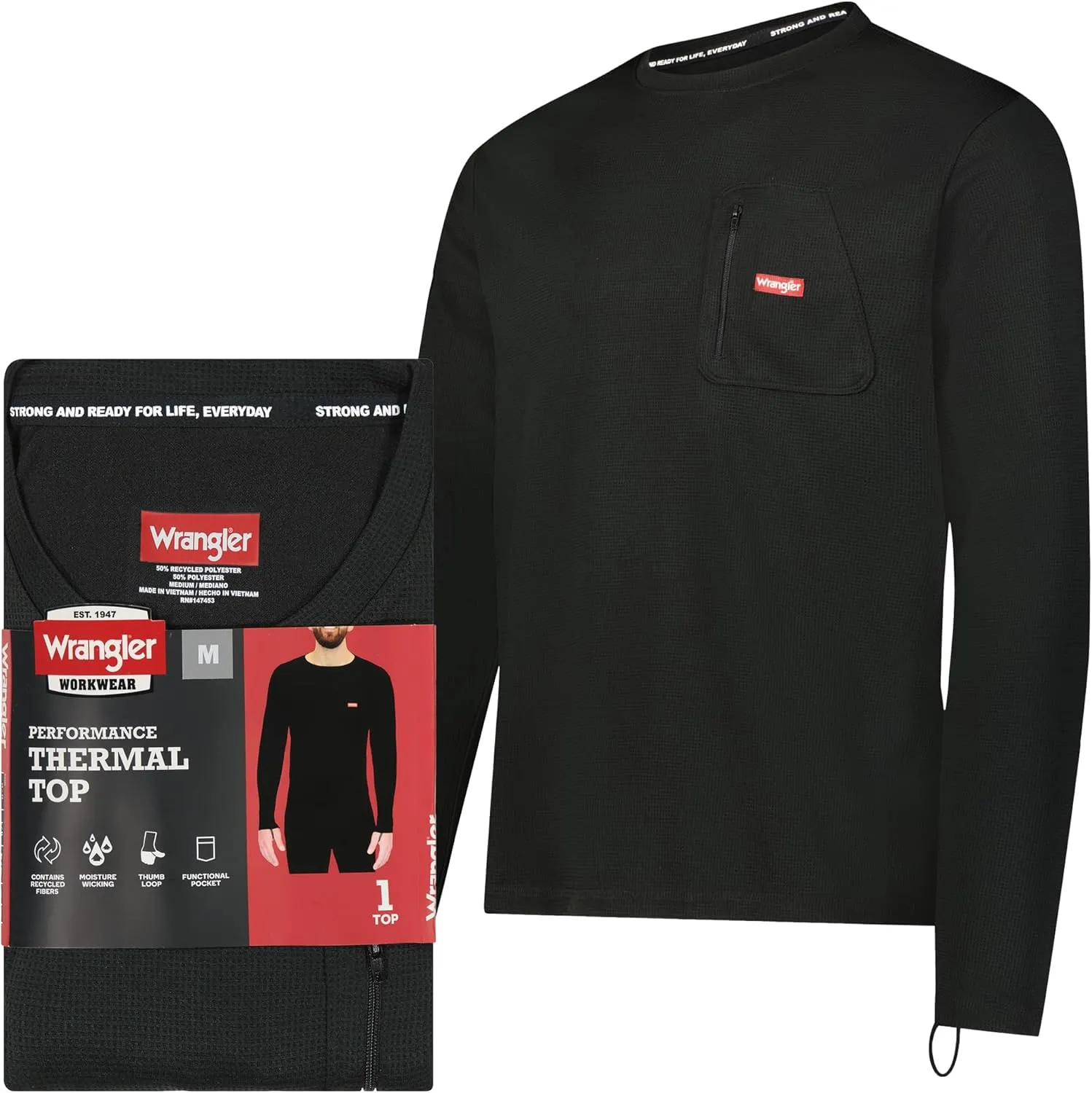 Wrangler - Mens Thermal Long Sleeve Shirt Thermal Underwear for Men