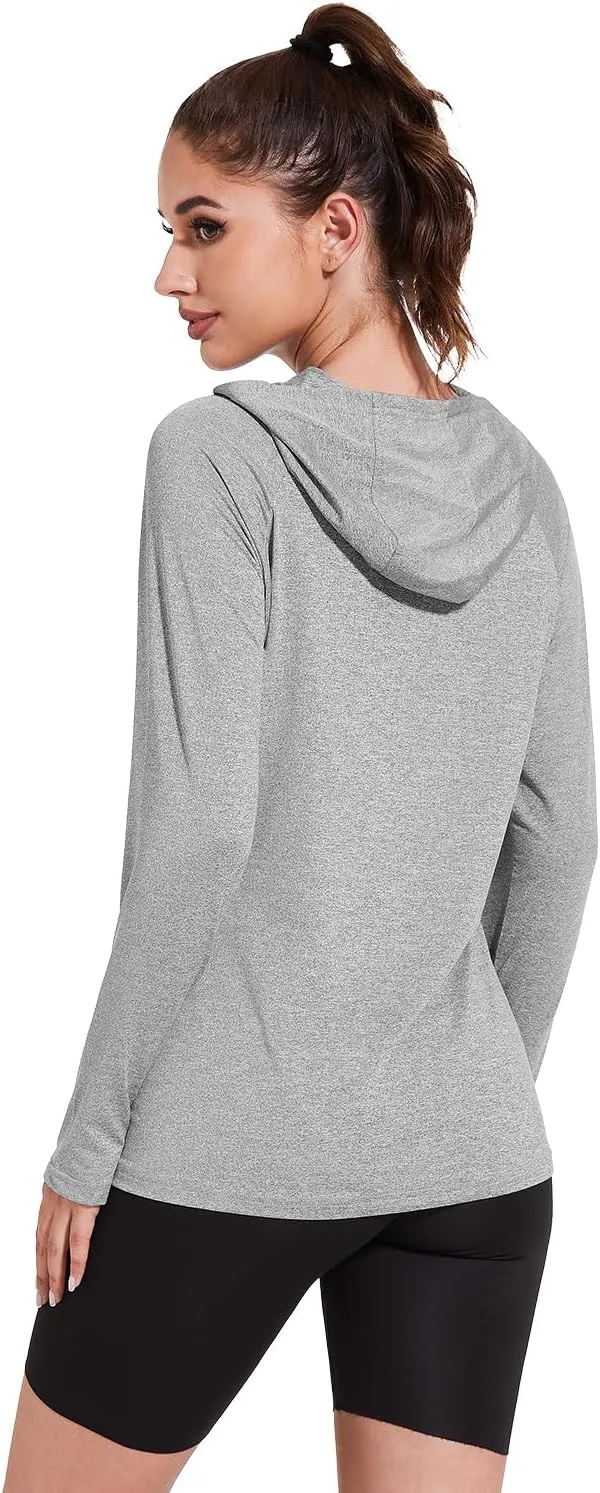 Xelky Women's Hoodie Long Sleeve Sun Shirts Lightweight UV Protection Hooded Shirt Athletic Hoodie with Thumb Hole
