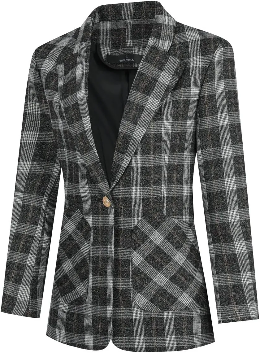 YYNUDA Womens Business Blazer Solid Ruffles Stand Collar Lightweight Office Work Jacket Coat