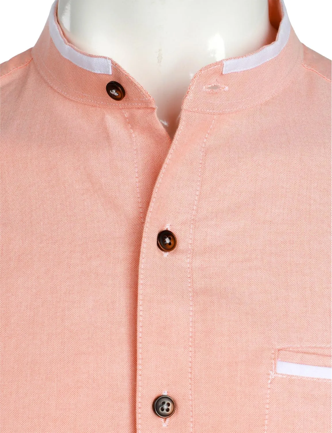 ZEROYAA Mens Hipster Mandarin Collar Slim Fit Long Sleeve Casual Button Down Oxford Dress Shirt with Pocket
